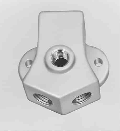 ALUM Y-BLOCK 3/8NPT IN 1/4NPT OUT