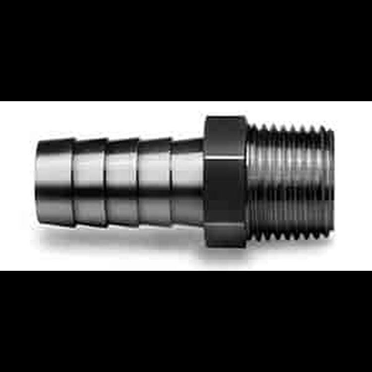 Brass Fuel Hose Fitting 1/2" Nipple, 1/4 NPT male end