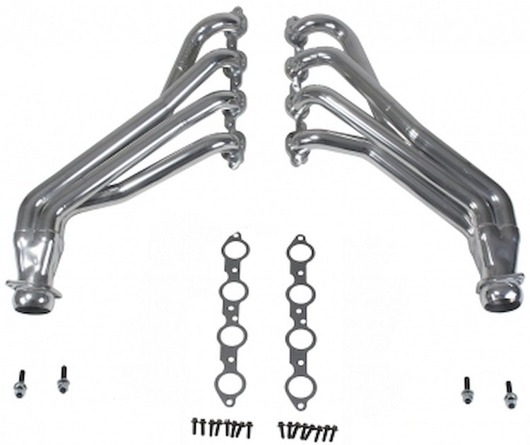 Long Tube Exhaust Headers 2016-2017 Camaro Gen VI LT1 V8, 1 7/8 in., Polished Silver Ceramic Finish