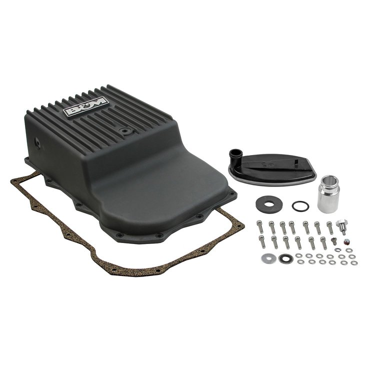 Cast Aluminum Deep Transmission Pan Fits Select Ram 1500, 2500, 3500 Trucks w/ZF 845RE, 850RE, 8HP70, 8HP75 Trans [Black]