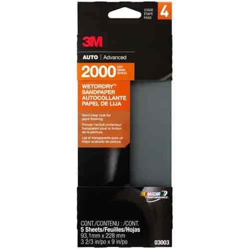 Wet Or Dry Automotive Sandpaper 2000 Grit