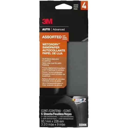 Wet Or Dry Automotive Sandpaper Assorted Grit