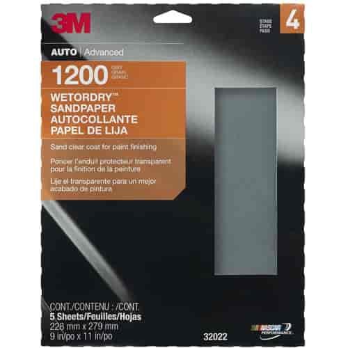 Wet Or Dry Automotive Sandpaper 1200 Grit
