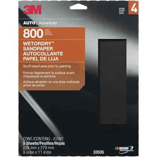Wet Or Dry Automotive Sandpaper 800 Grit