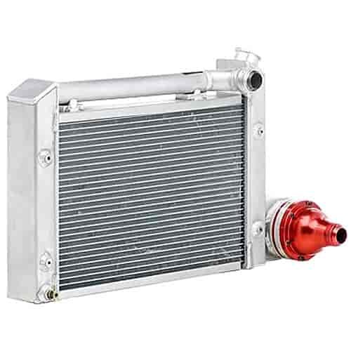 Scirocco-Style Drag Race Radiator w/Built-In Water Pump Dual 1" Core