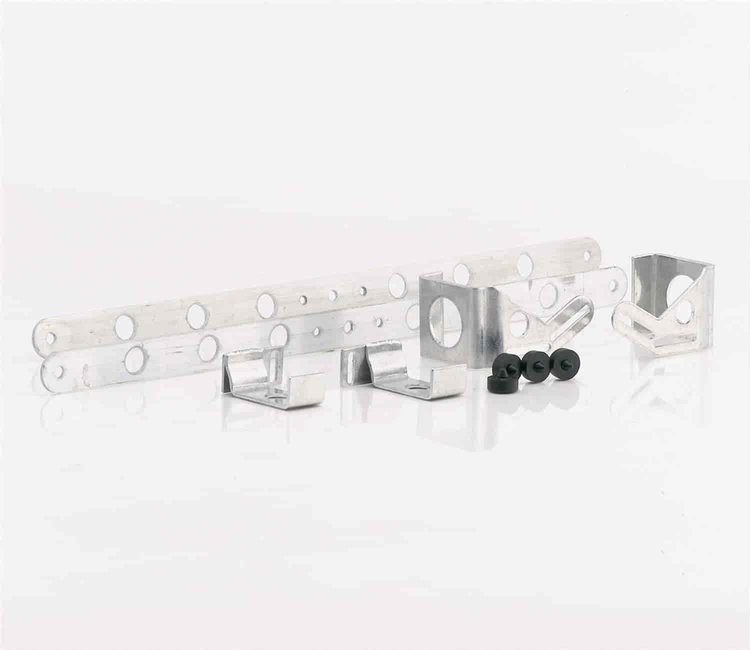 Aluminum Fan Mounting Brackets Upper & Lower Brackets for Shroudd Dual 11" Fan Installation on 17" Tall Crossflow Radiator