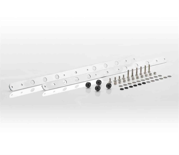 Aluminum Upper & Lower Fan Mounting Brackets For Shrouded Dual 11" Fan Installation on 1967-74 AMC Downflow Radiator