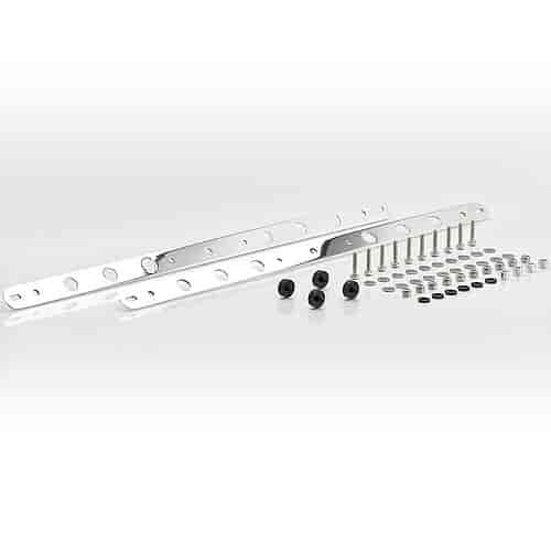 Aluminum Upper & Lower Fan Mounting Brackets For Shrouded Dual 11" Fan Installation on 1962-67 Chevy II Downflow Radiator