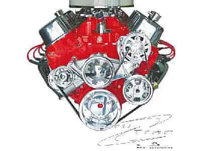 BB-Chevy Tru Trac Serpentine Belt System with Manual Steering, without A/C