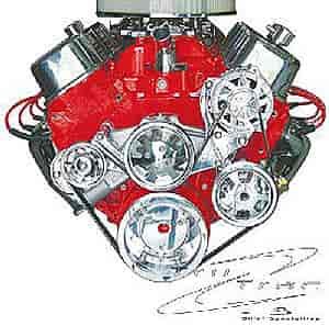 BB-Chevy Tru Trac Serpentine Belt Systems with Power Steering, without A/C