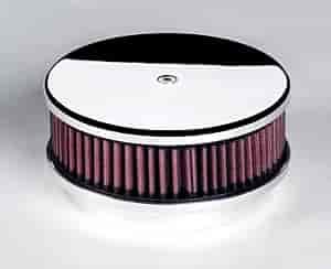 Round Billet Aluminum Air Cleaner 6-3/8" Plain Top
