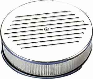 Round Billet Aluminum Air Cleaner 10" Ball Milled Top