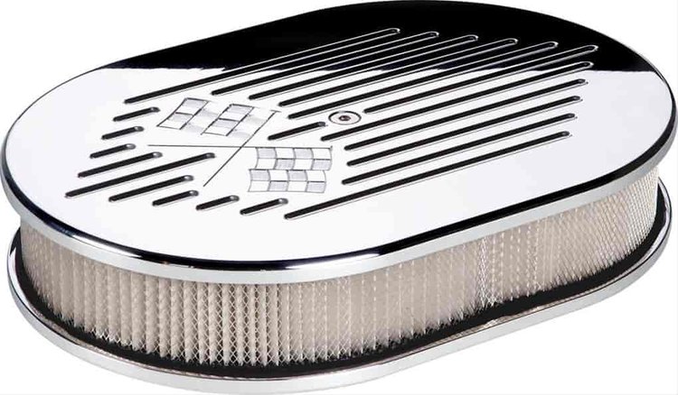 Oval Air Cleaner - Small Checkered Flag