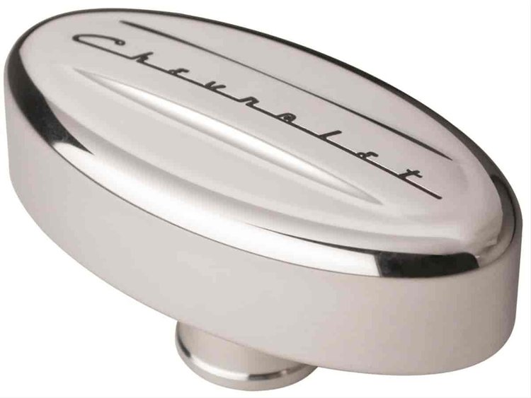 Retro Oval Valve Cover Breather Chevrolet Script