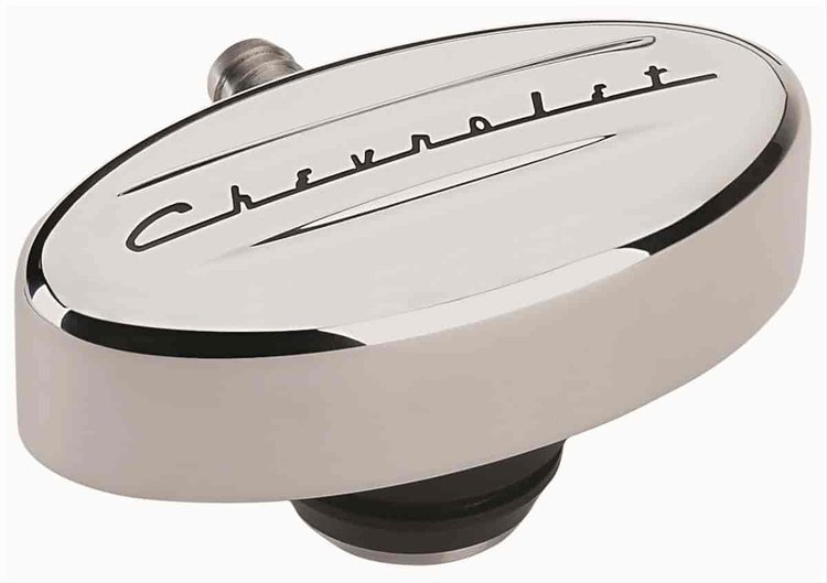 Retro Oval Valve Cover PCV Breather Chevrolet Script