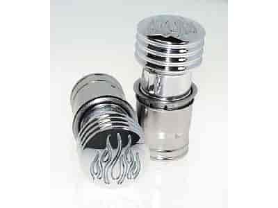 Flames Billet Lighter Ribbed Handle Knob