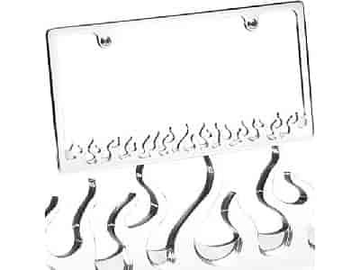 Billet License Plate Frame Flame slim line