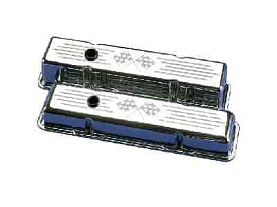 Small Block Valve Covers - Tall Crossed Flags
