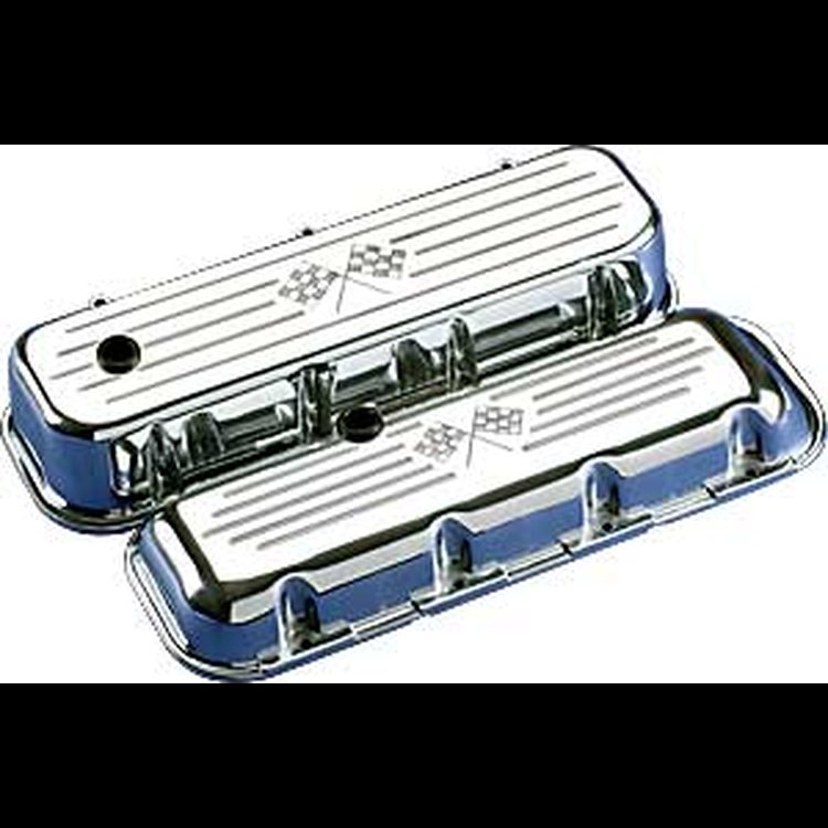 Big Block Valve Covers - Tall Checkered Flags