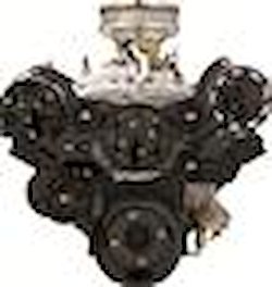 Pontiac 325-455 Tru Trac Serpentine Belt System without Power Steering, with A/C Black Anodized Finish