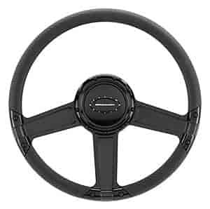 14" Steering Wheel "Throttle" pattern - Black Anodized