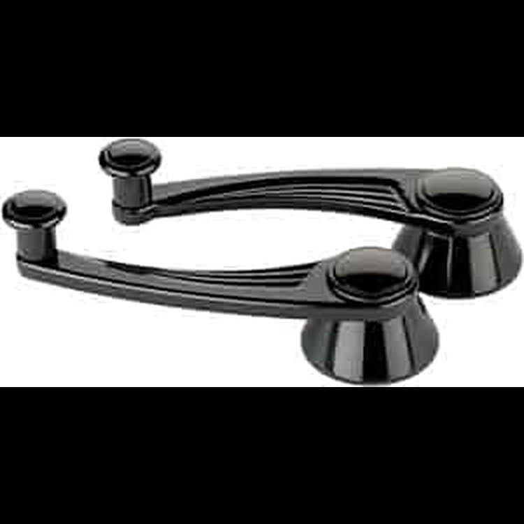 Ball Milled Billet Window Cranks Black Anodized Finish