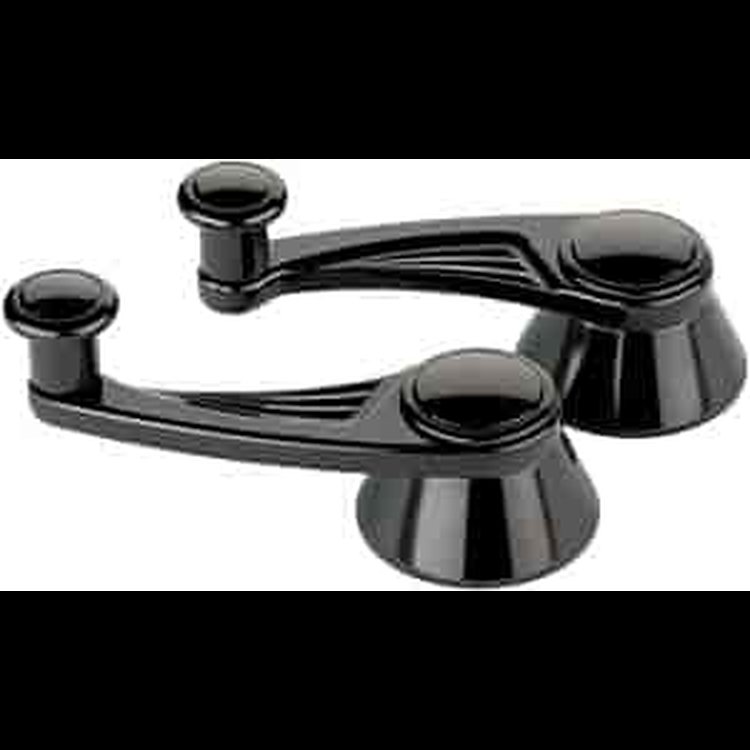 Ball Milled Billet Vent Window Cranks Black Anodized Finish