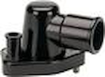 Swivel Thermostat Housing for Ford Small Block Engines [1-1/2 in. Hose, Black Anodized]