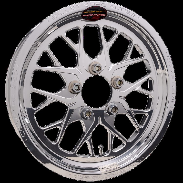 COMP 8 Wheel, Size: 15" x 3.50", Bolt Pattern: 5" x 4.75", Offset: 61 mm [Polished Finish]
