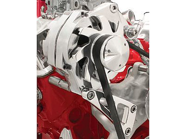 Billet Alum. Alternator Bracket Top mount for SB-Chevy with long water pump