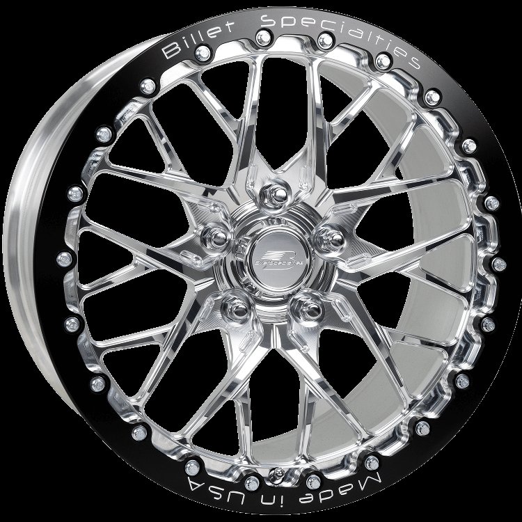 REDLINE Single-Beadlock Monoblock Drag Wheel, Size: 17" x 10", Bolt Pattern: 5" x 4.75", Offset: 61 mm [Polished]