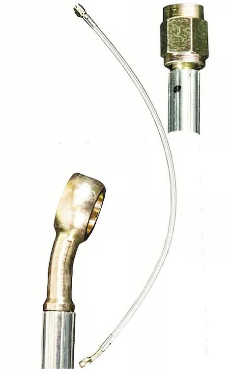 6200025 Braided Brake Hose with -3 AN Female Straight x 10 mm 20 Degree Banjo Ends [Length: 13 in.]