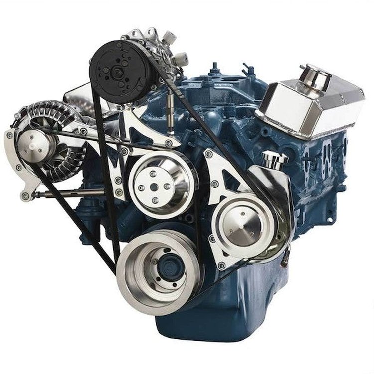 BPP360FDACPS3 SB MOPAR Front Accessory Drive, Dual-Belt Quick Serpentine w/ ALT, PS, WP, AC, Brackets, Bolts