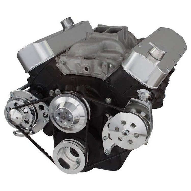 BPP632FDPS2BK BBC (Tall Deck) Front Accessory Drive, V-BELT W/ ALT, PS, WP, Brackets, Bolts