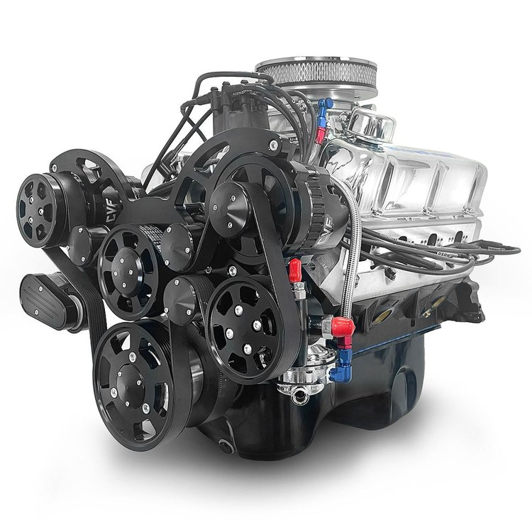 BP302RCTCKB Ford Small Block Compatible 302 ci. Crate Engine w/Black Pulley Kit [Dual/Rear Sump]