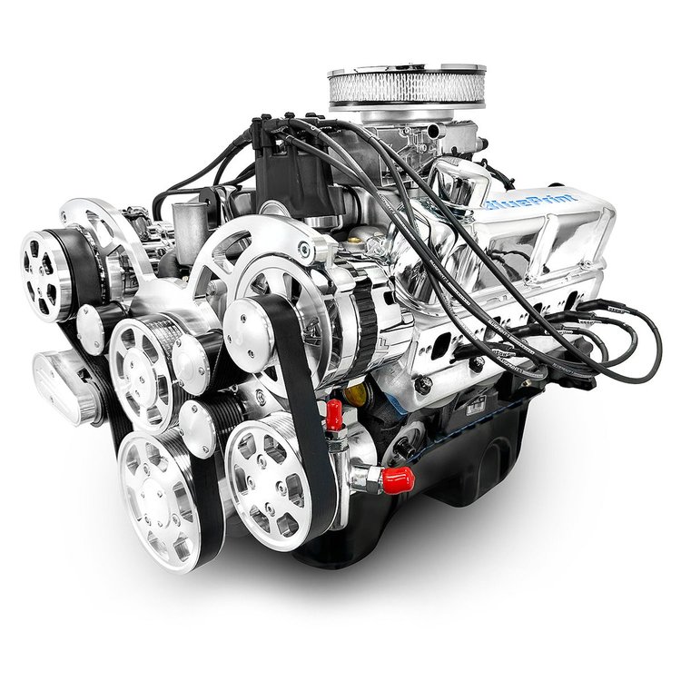 BP302RCTFK Ford Small Block Compatible 302 ci. Crate Engine w/Polished Pulley Kit [Dual/Rear Sump]