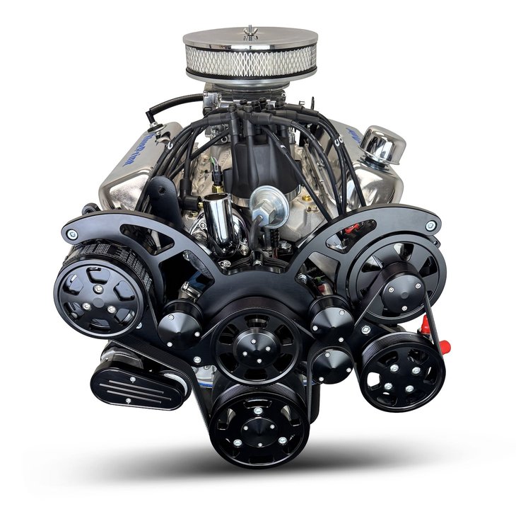 BP302RCTFKB Ford Small Block Compatible 302 ci. Crate Engine w/Black Pulley Kit [Dual/Rear Sump]