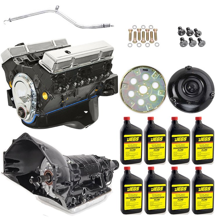 Small Block Chevy 350ci Base Engine & Transmission Kit