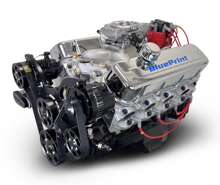 BP454CTFKB GM Compatible Big Block Chevy 454 ci. Deluxe Dressed Fuel Injected Crate Engine w/Black Pulley Kit  [460 HP]
