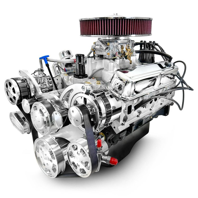 BPC4085CTCK Chrysler Small Block Compatible 408 ci. Stroker Deluxe Dressed Engine w/Polished Pulley Kit  [465 HP]