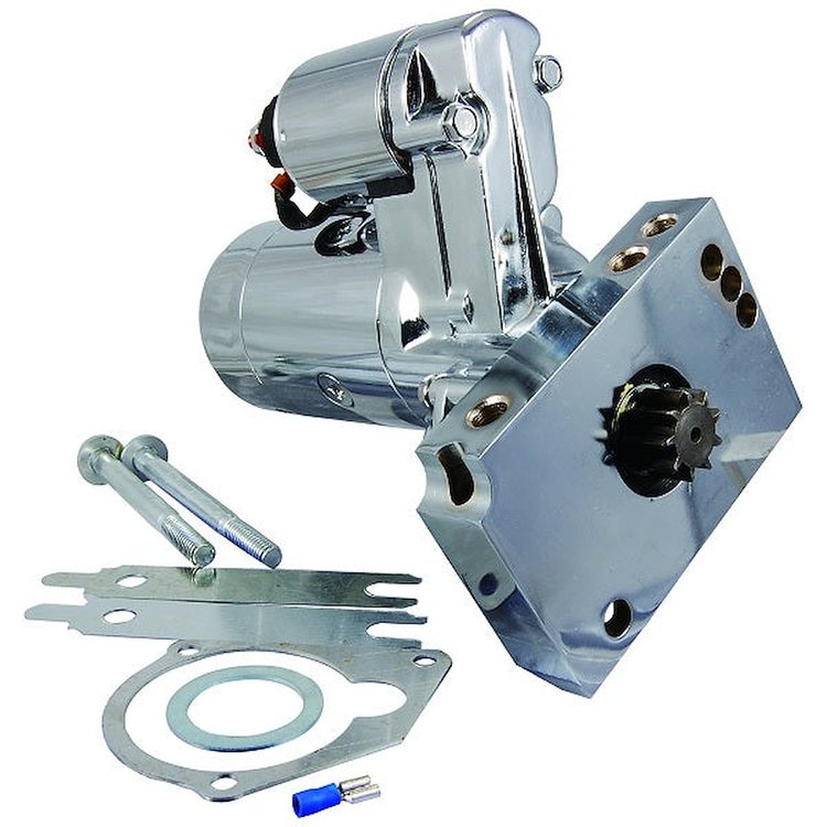 BPP153168C Starter, Chevy SB/BB, 3HP, 153 or 168 Tooth Flywheel, Tilton Style, Chrome
