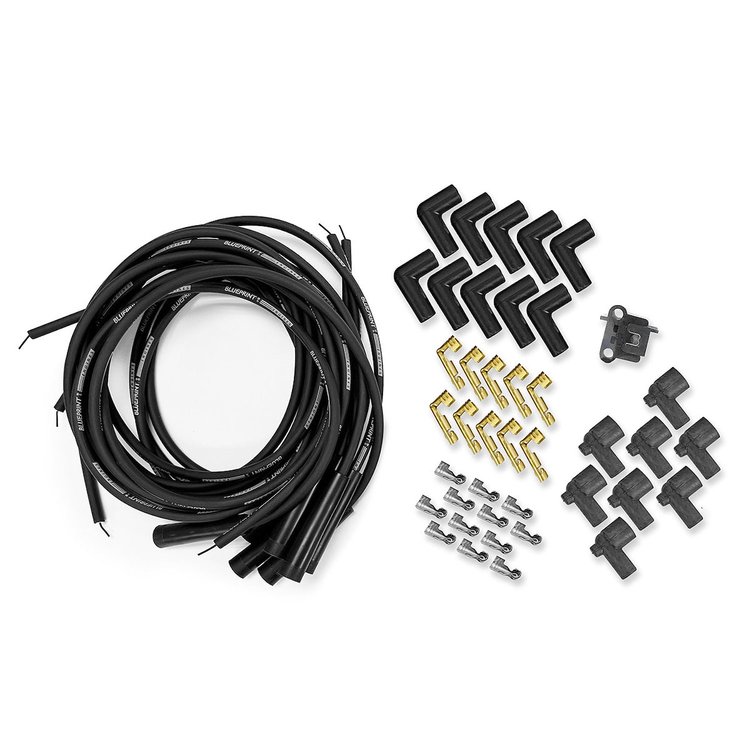 BPP28609 8mm Spark Plug Wire Set, 180 Degree Boots, Small Block Mopar and Ford