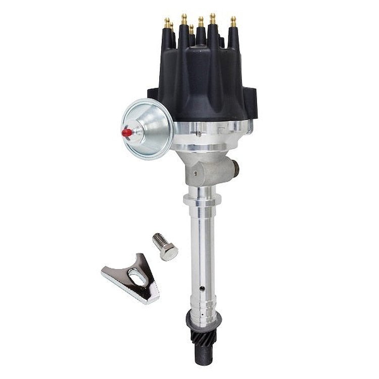 BPP3503TDBK Pro Series Tach Drive DIST, Chevy SB BB, V8 Engine, Black Cap W Fixed Collar