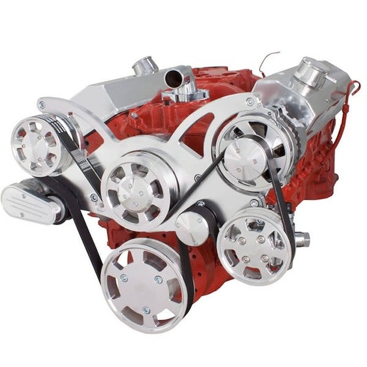 BPP350FDPS4 SBC Front Accessory Drive, Full Serpentine W/ ALT, PS, WP, Brackets, Bolts