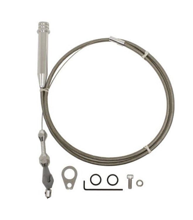 BPP700R4KD Cable Kit, Chevy-GM 700R4 Transmission Kickdown, Stainless Braided