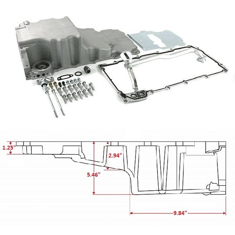 BPP81073 LS Oil Pan Swap Kit, Low Profile Oil Pan Kit for Hotrod Muscle Car Engine Swap