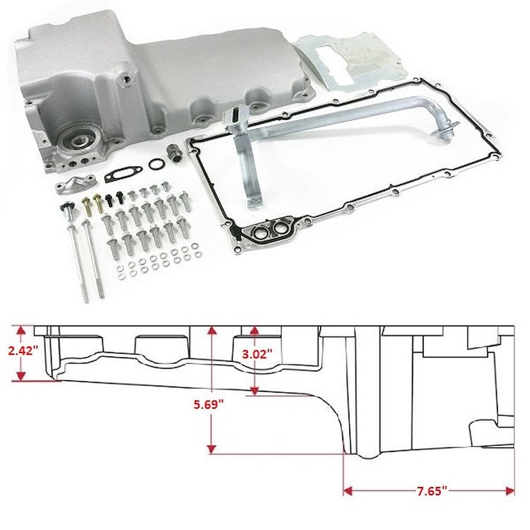 BPP81074 LS Oil Pan Swap Kit, Rear Sump Oil Pan Kit for  Muscle Car  Truck Engine Swap