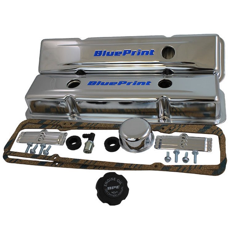 BPP9518 Valve Cover Kit for Small Block Chevy Engines [Chrome]