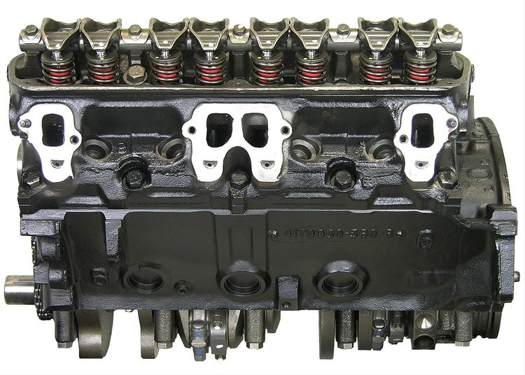 STANDARD ROTATION 250 HP DIPSTICK IN FRONT OF BLOCK. 2 PIECE REAR MAIN SEAL BLOCK CAST # 496 230 830.