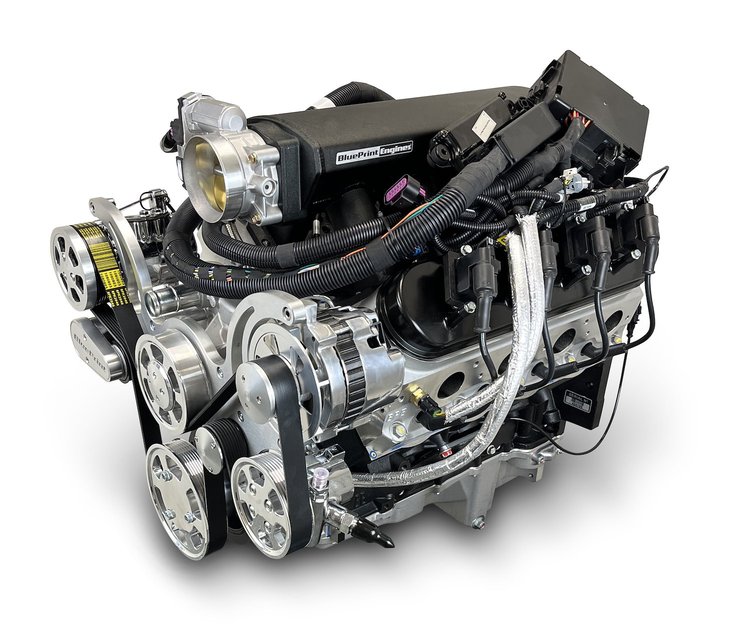 PSLS37651CTFK GM LS 376 ci. (6.2L) ProSeries Deluxe Dressed Engine w/LS3 Fabricated Alum. Intake & Polished Pulley Kit [525 HP]